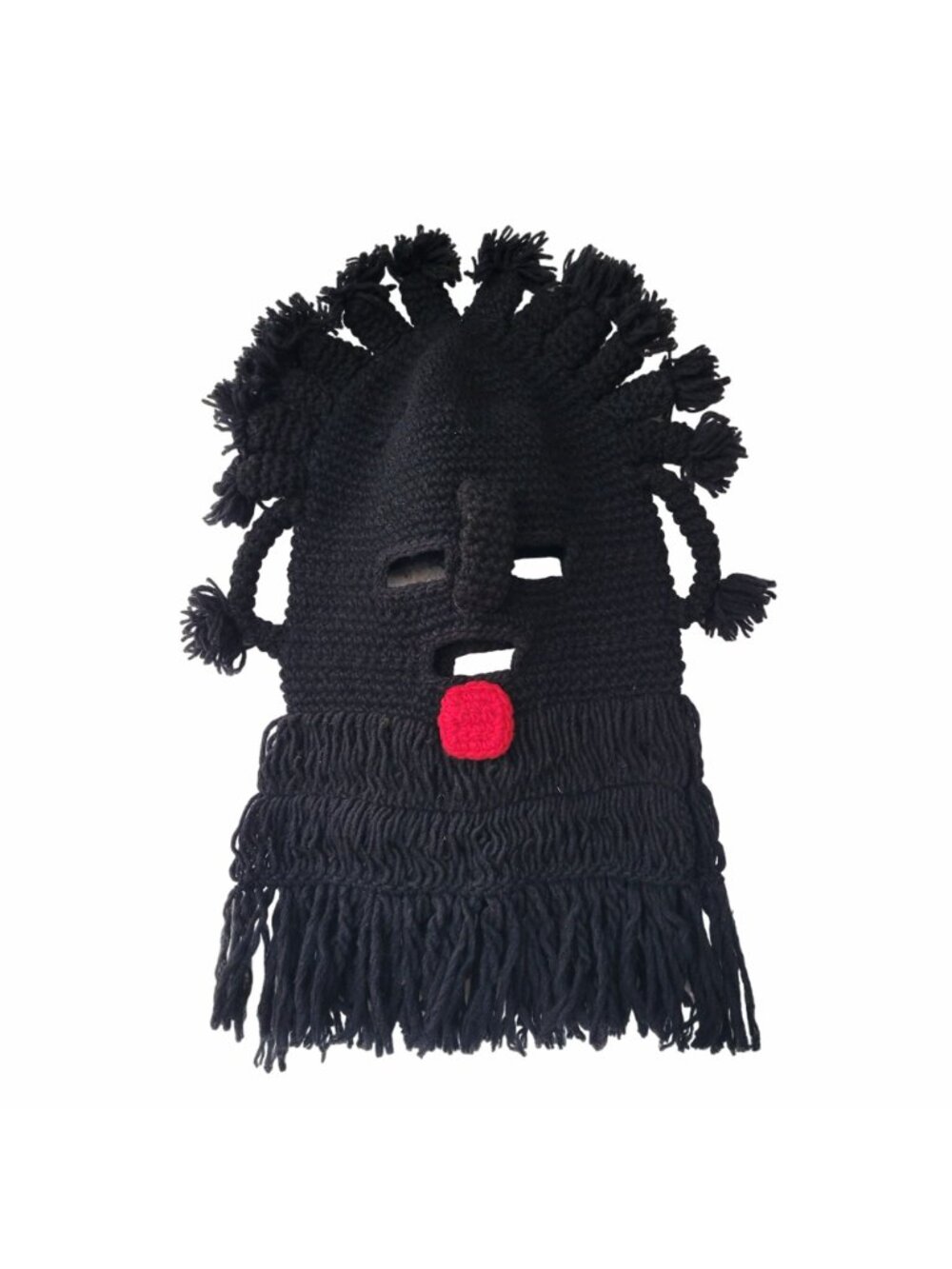 ✨NEW Handmade Aya Huma Diablo Umo Inca's Adult Mask Ecuador Black Inti Raymi✨ - Picture 2 of 3